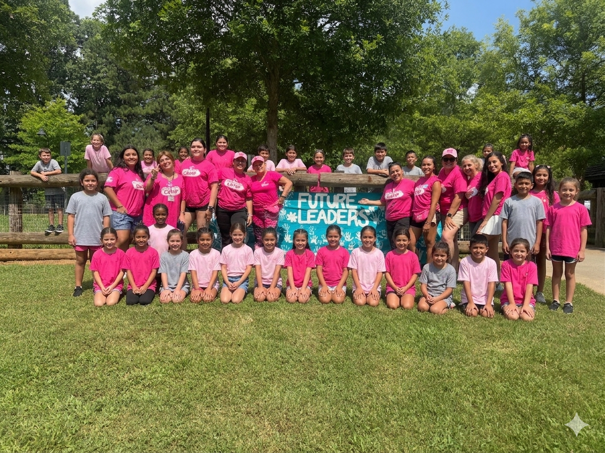 Niñas y niños líderes del campamento Latina Leads